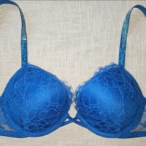 Blue Rhinestone Bombshell Bra